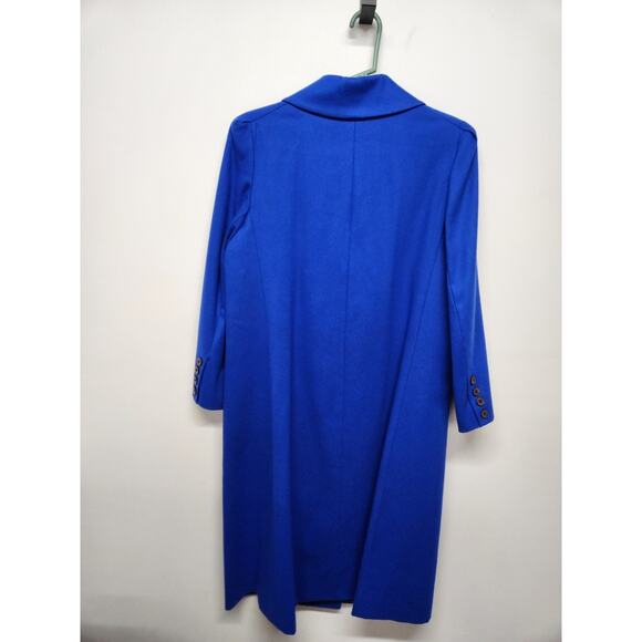 Vintage Alorna Petites Women's Royal Blue Pure Wool Midi Coat, Size 12-14P - Picture 3 of 13